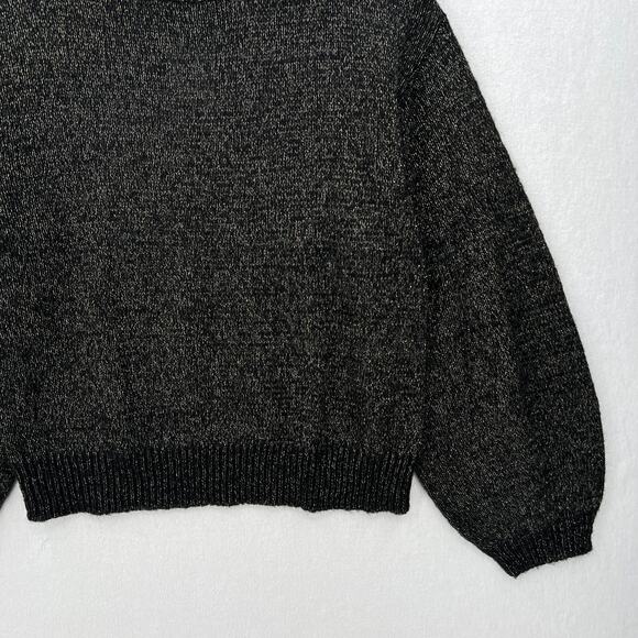 CAROLINE CONSTAS Jasper Sweater Womens Large Black Gold Cowl Neck Long Sleeve - Picture 6 of 14